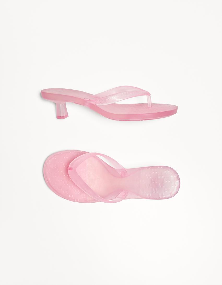 Jelly heeled sandals Shoes Women Bershka - Main Image