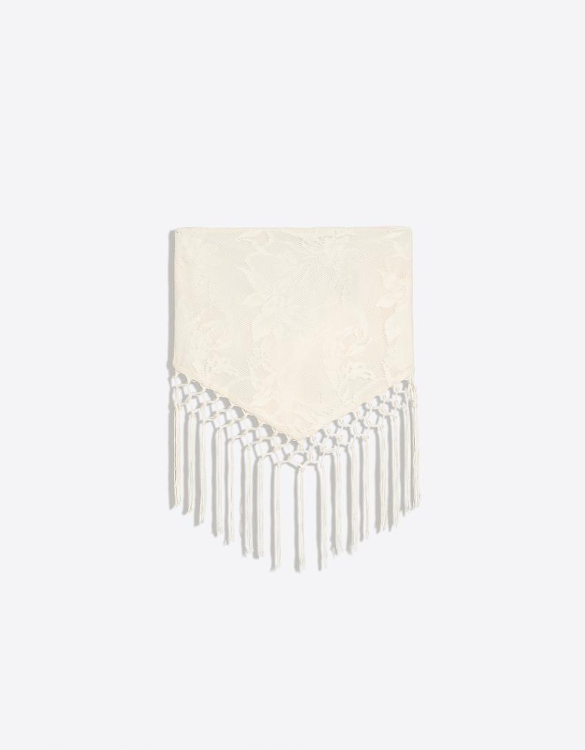Top bandeau flecos-Crudo