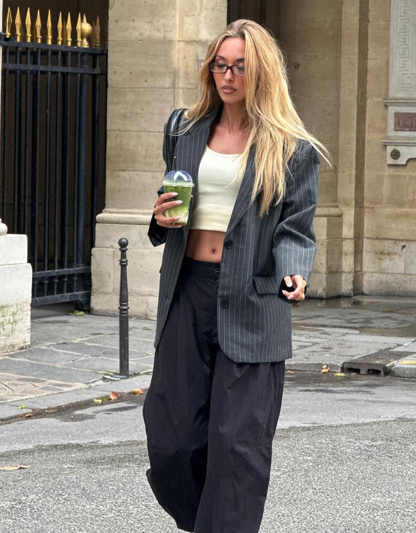 Oversized blazer-Dark grey