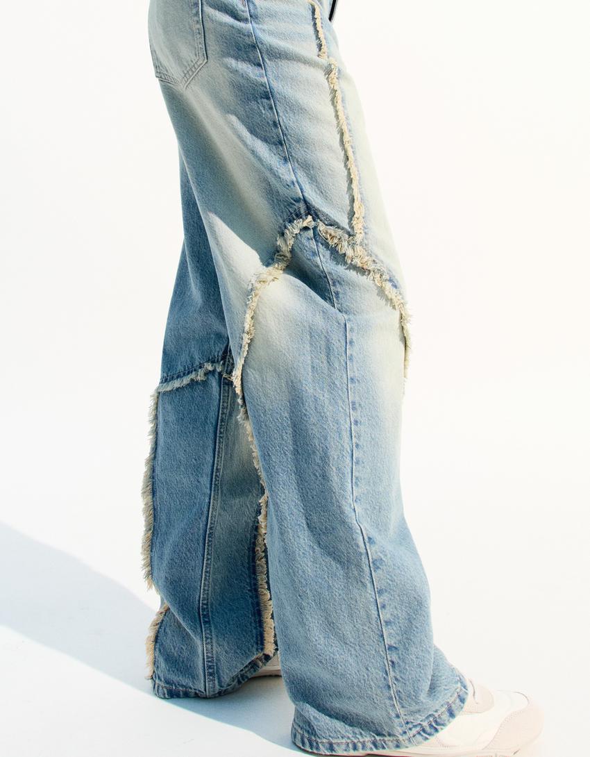 Baggy jeans with fringing