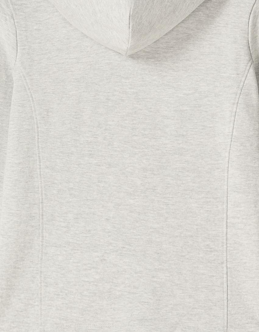 Kapüşonlu fermuarlı sweatshirt-Gri