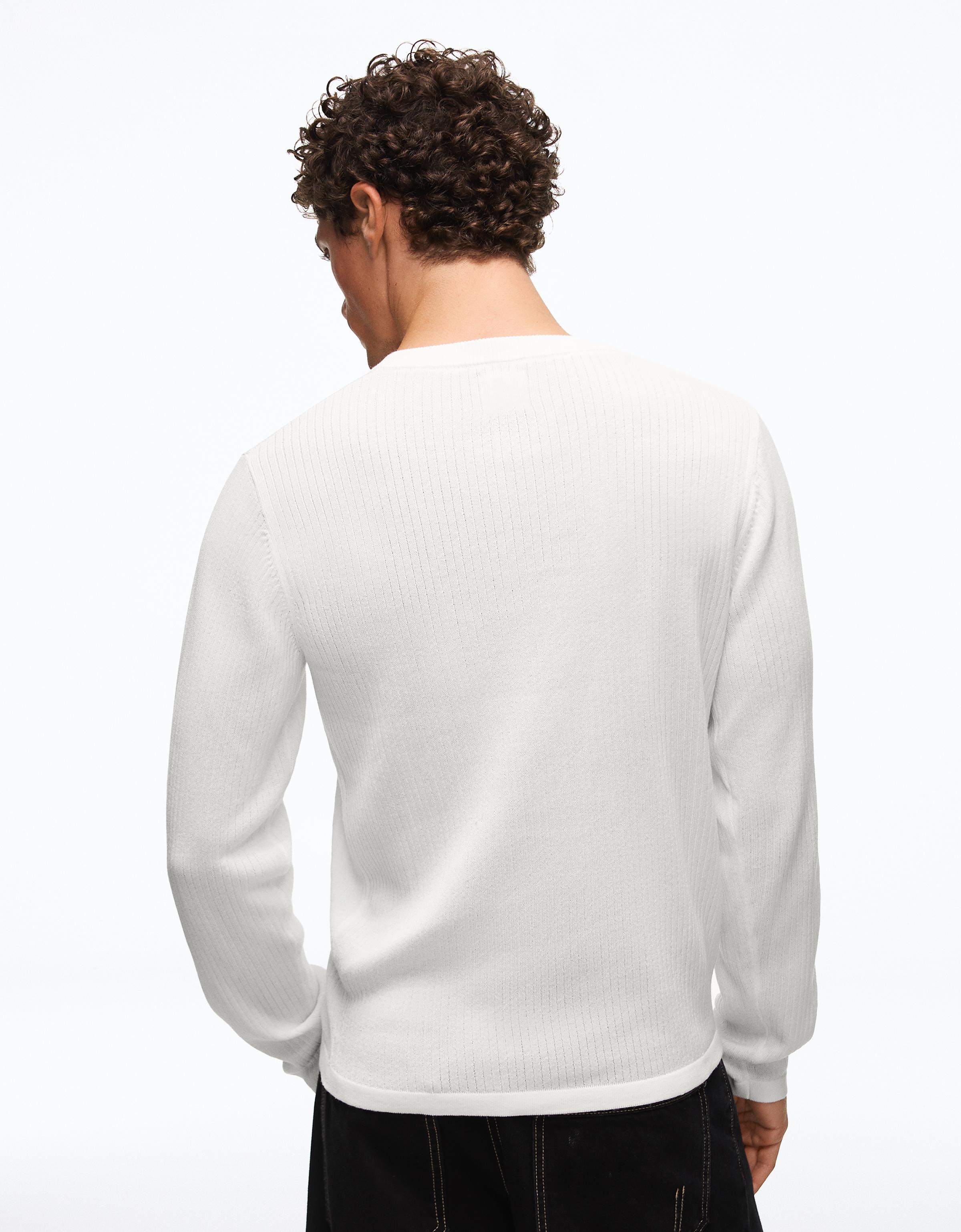 Henley knit jumper — White