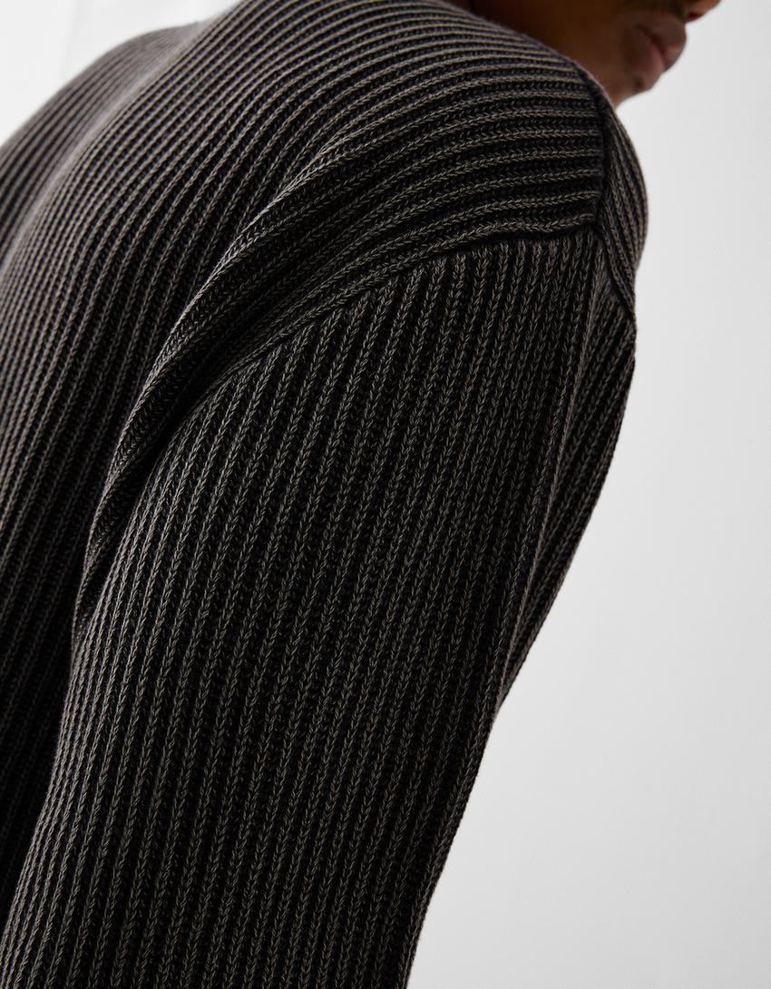 Pull effet délavé-Gris foncé-5