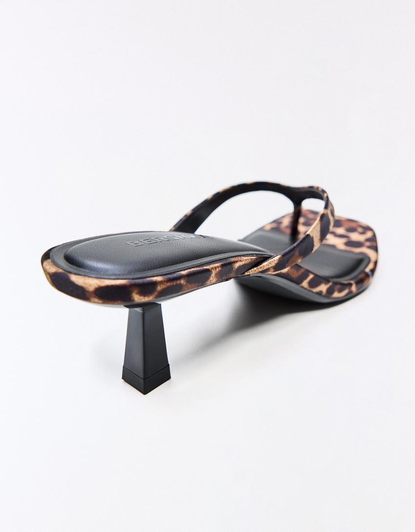 Thong heel sandals-ANIMAL PRINT