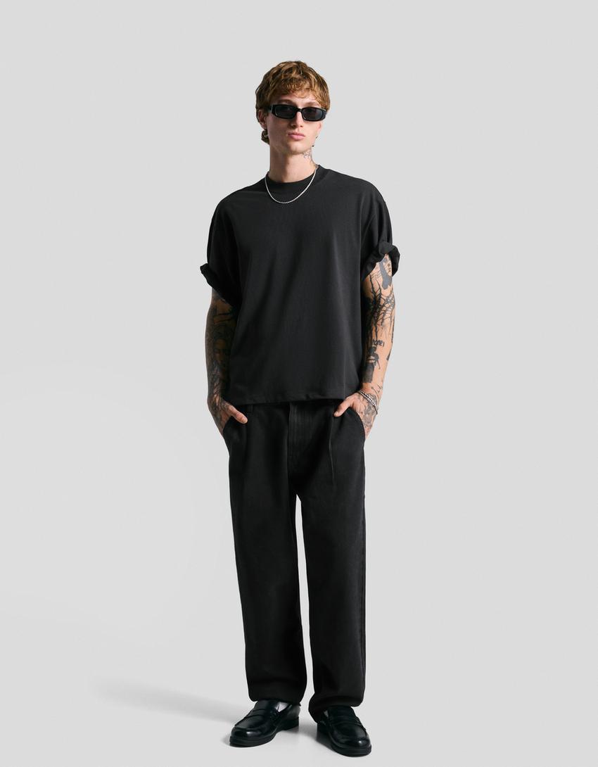 Jeans loose fit-Noir-0