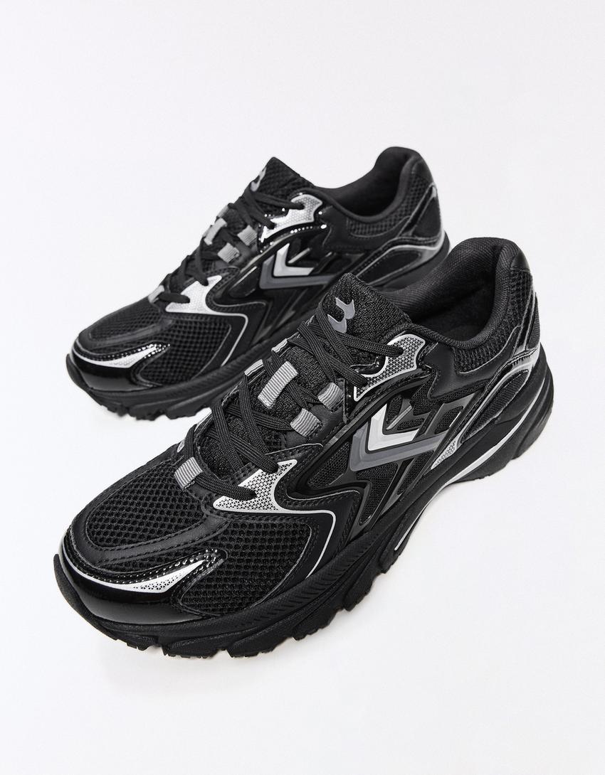 Multi-piece sneakers-BLACK