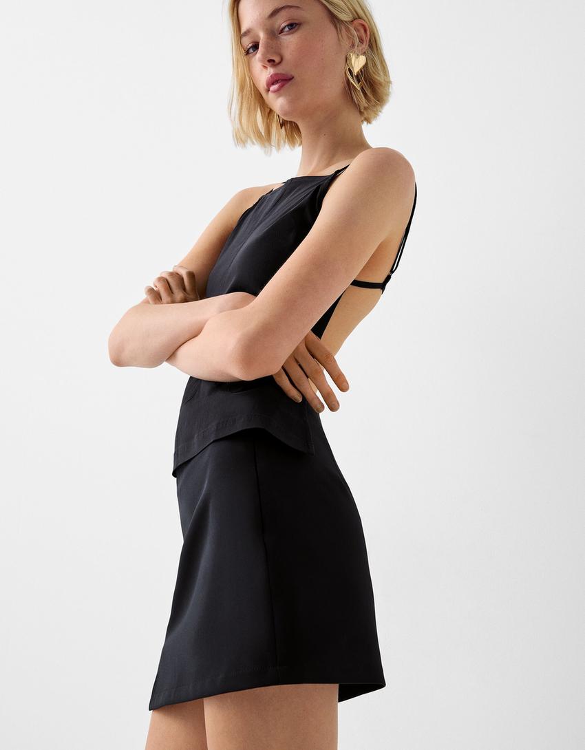Ensemble top et jupe-culotte-Noir-3