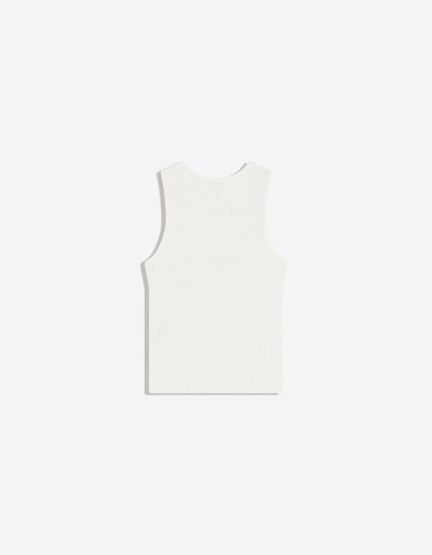 Vest top with print-Off white