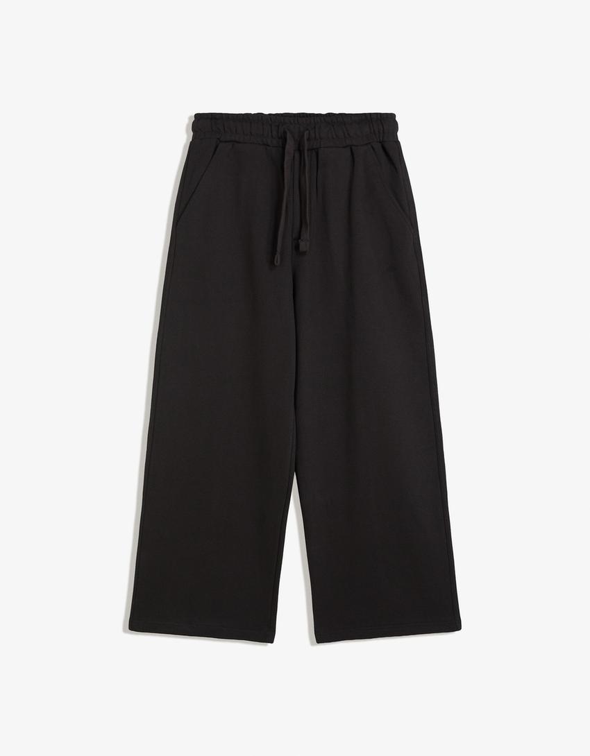 Pantaloni super baggy fit-Nero