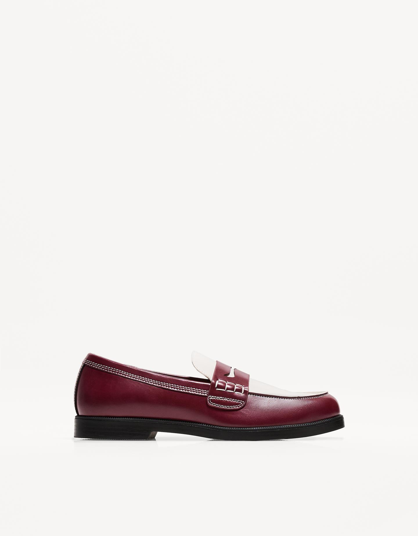 Bershka Mocasín Combinado Hombre 44 Granate