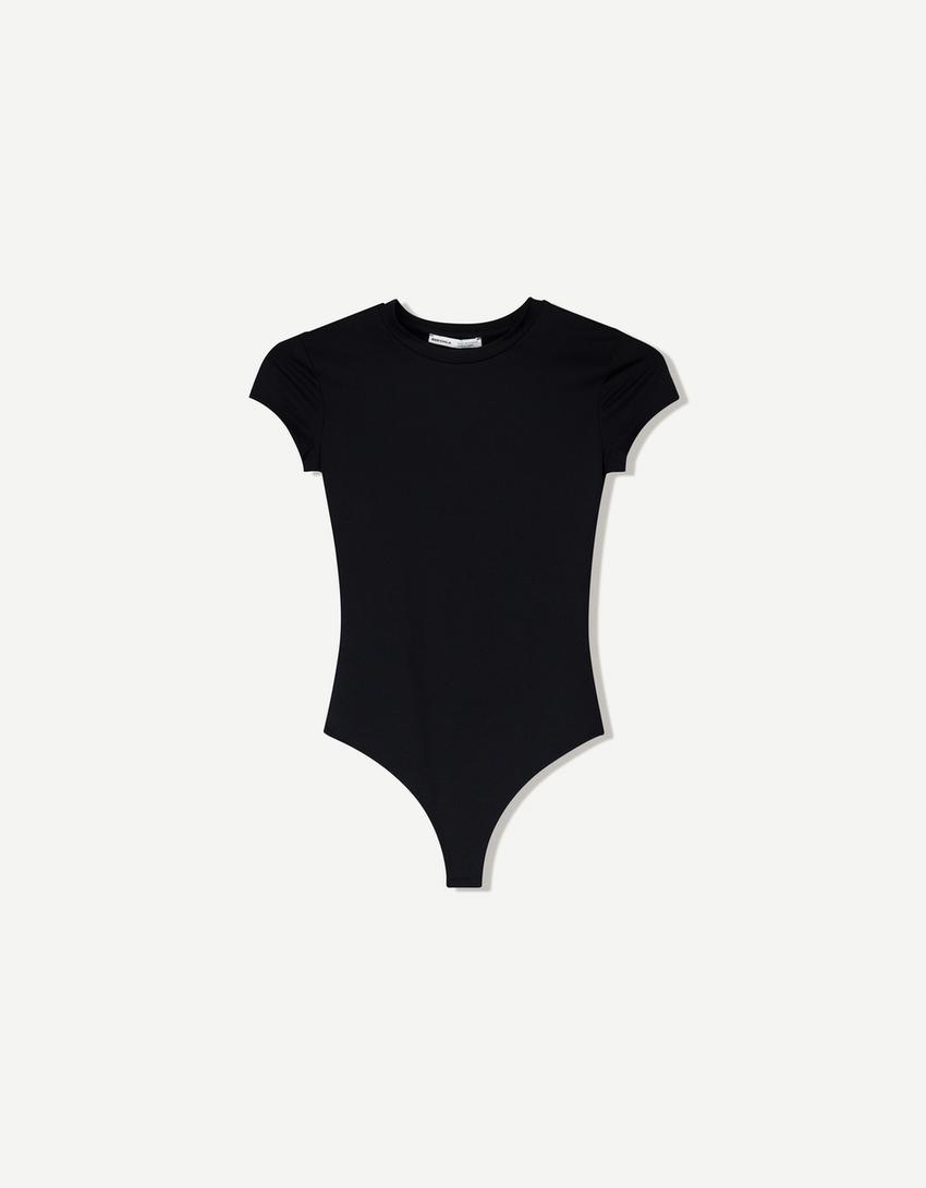 Short sleeve bodysuit-Black-3