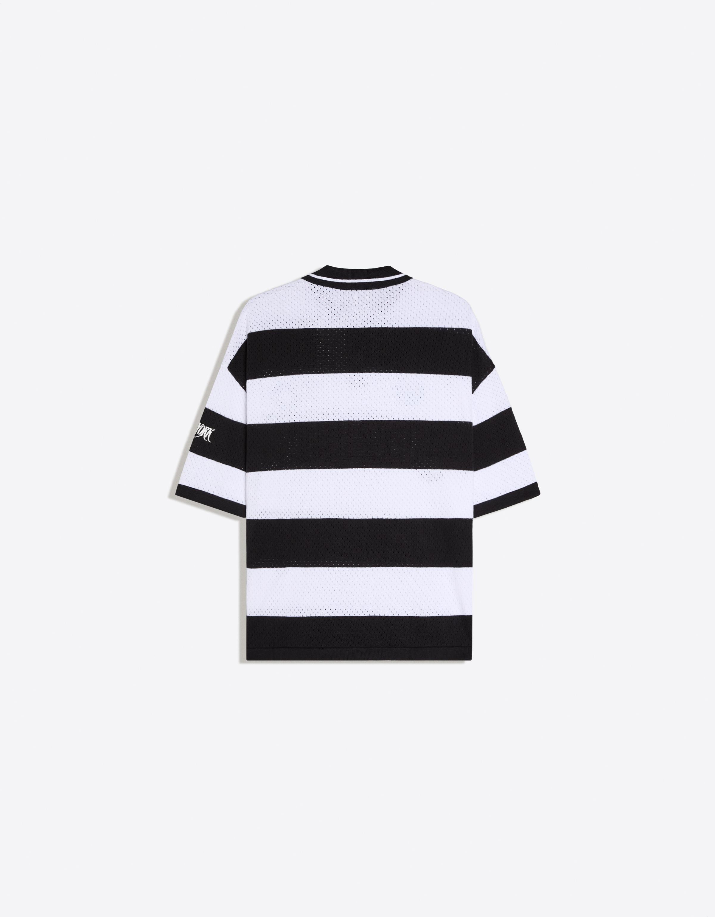 Short sleeve mesh polo shirt — White / Black