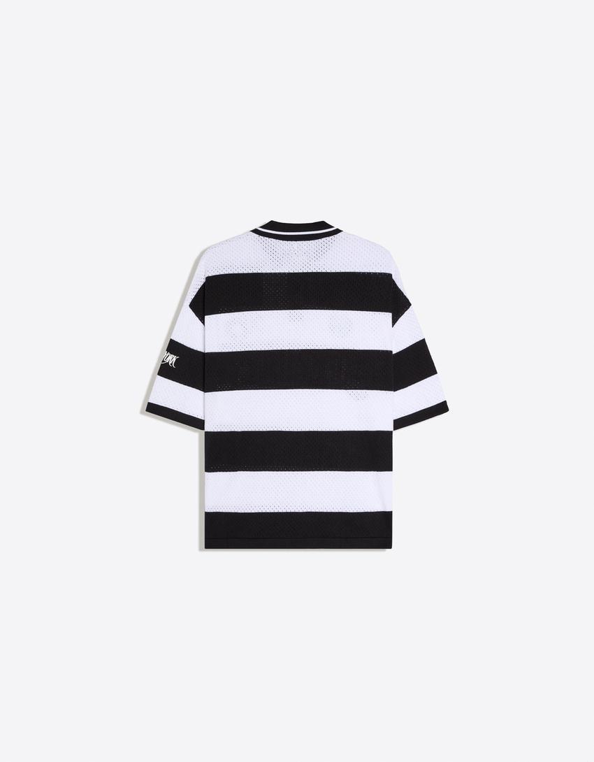 Short sleeve mesh polo-White / Black