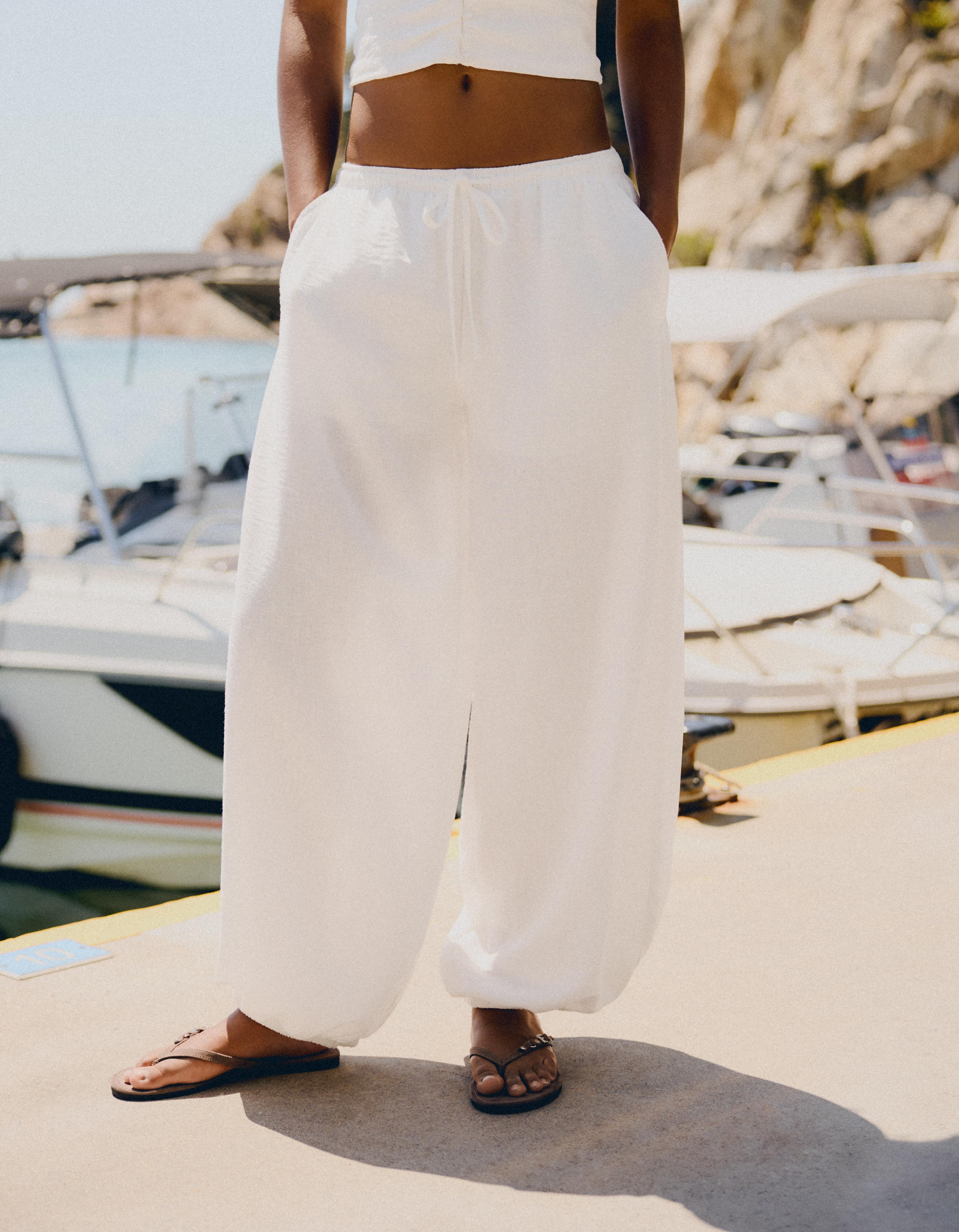 Rustic sarouel trousers — Off white