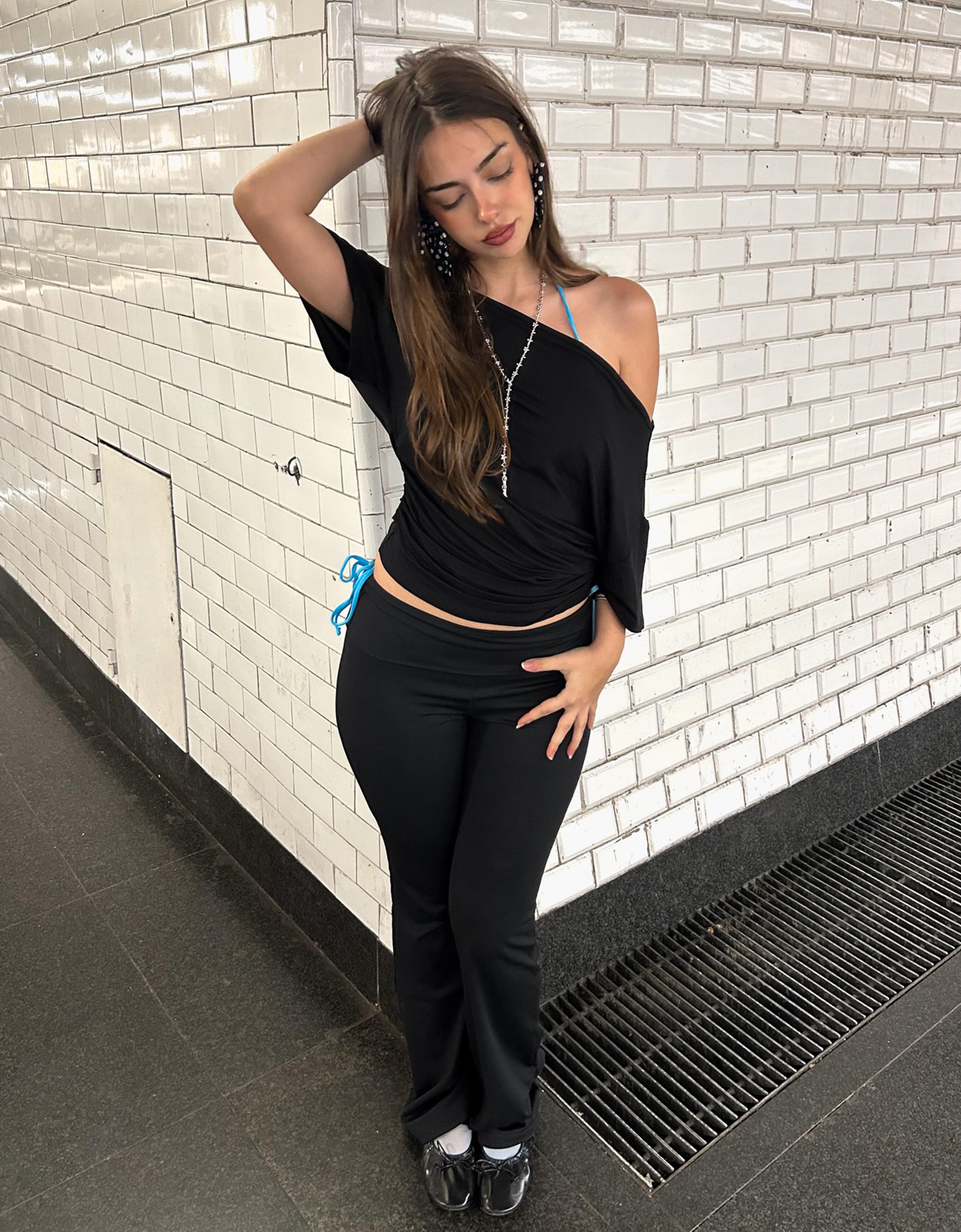 Asimetrik kısa kollu tişört - Görsel 203