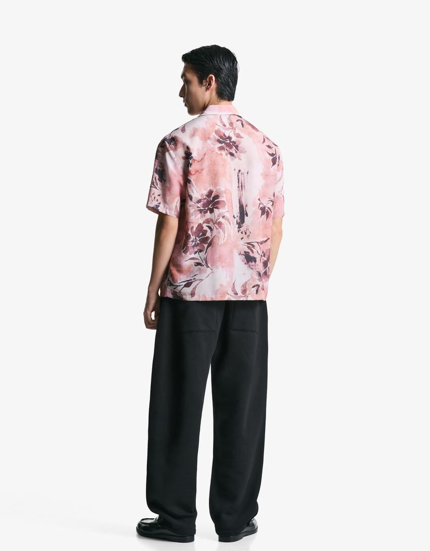 Camisa manga corta print-Rosa-1