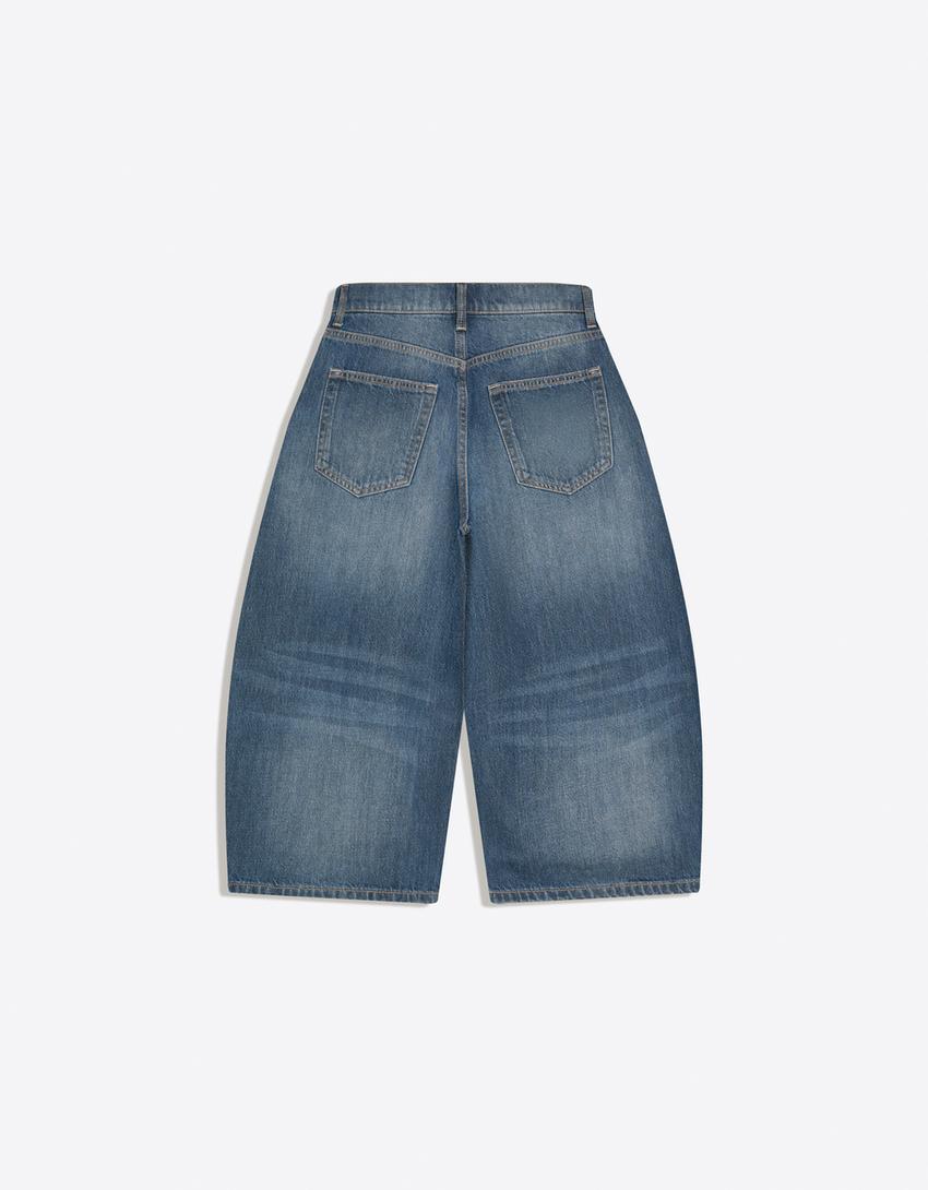 Bermuda denim slouchy-Azul lavado