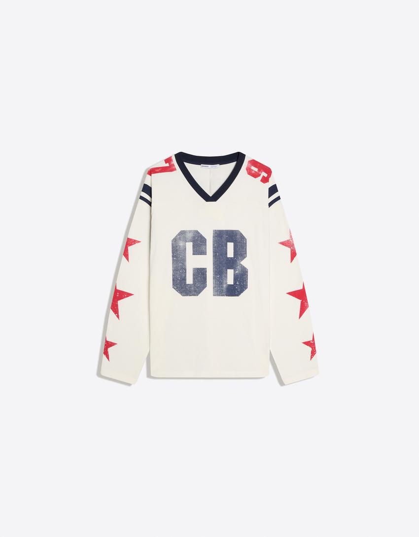 Camiseta oversize estampada Carol Biazin Collection-Off-white