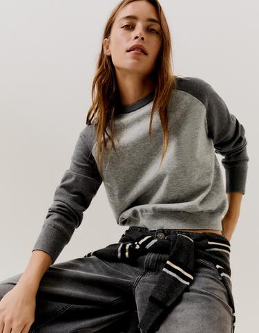 Round neck raglan jumper — Grey 3
