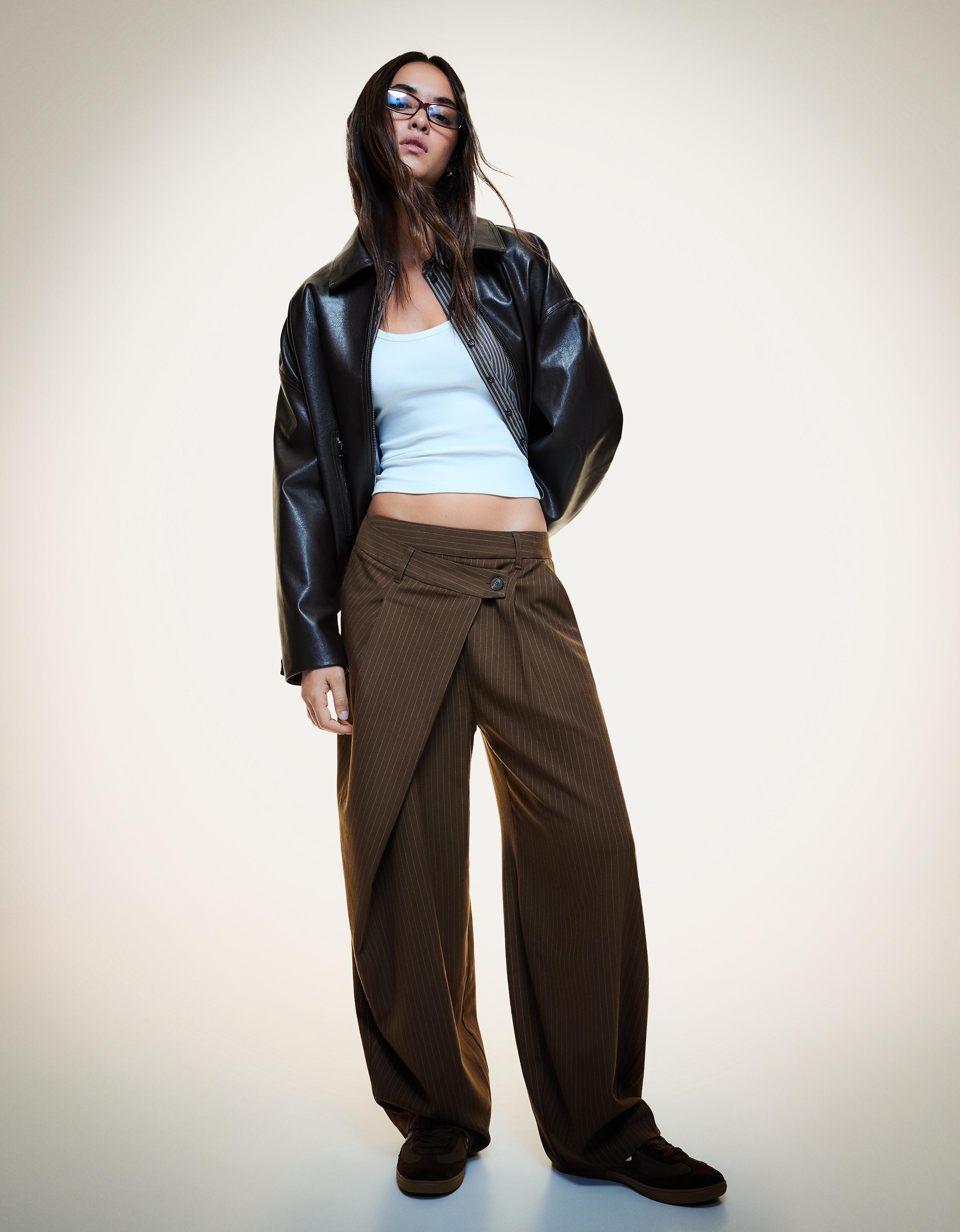 Bershka Hose, Tailored Damen 44 Braun