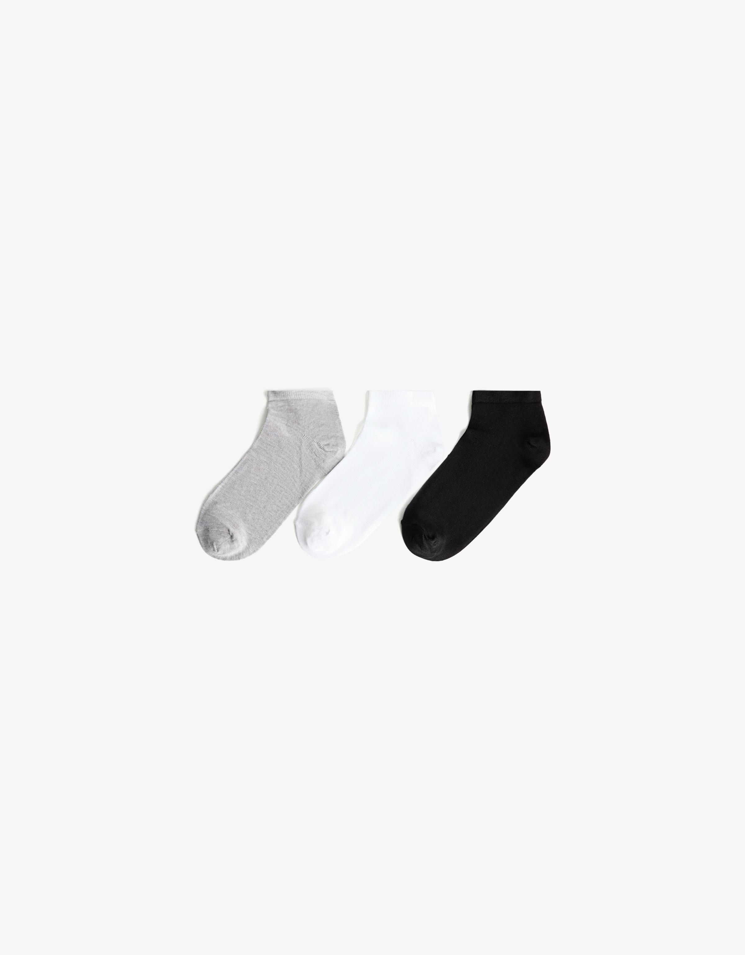 Bershka 3er-Pack Sneakersocken Damen M Grau
