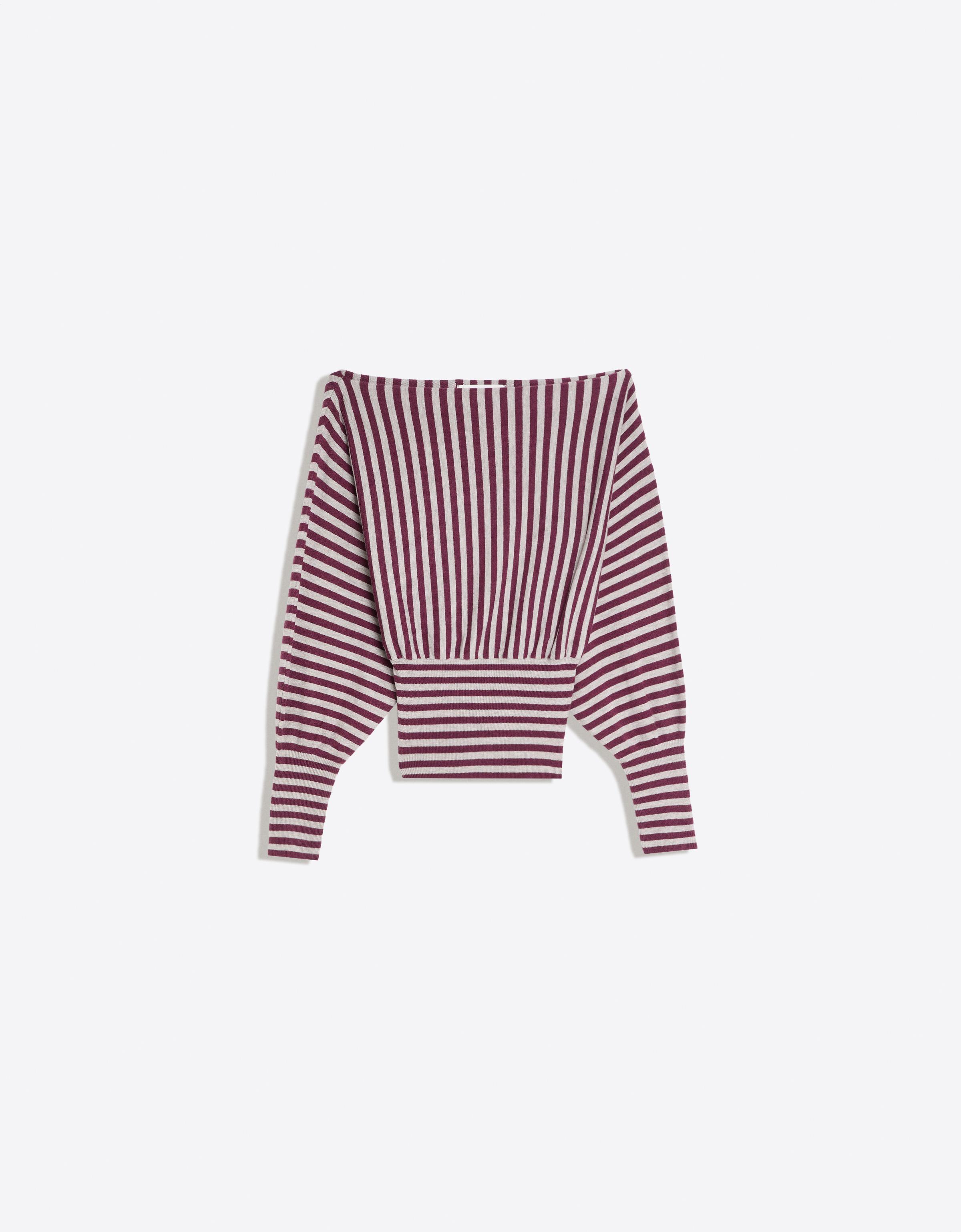 Bershka Asimetrik yaka çizgili kazak