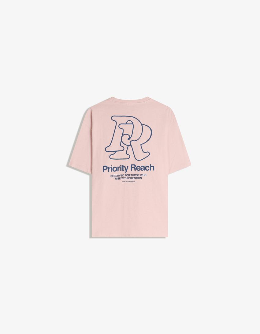 Camiseta manga corta print-Rosa
