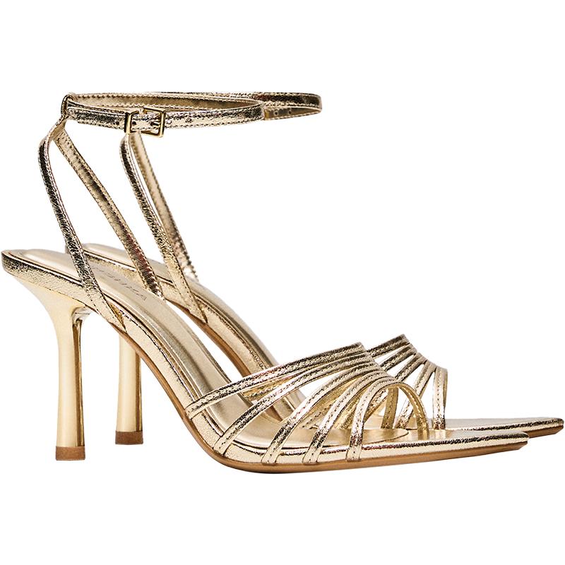 Multi-strap heeled sandals — Gold