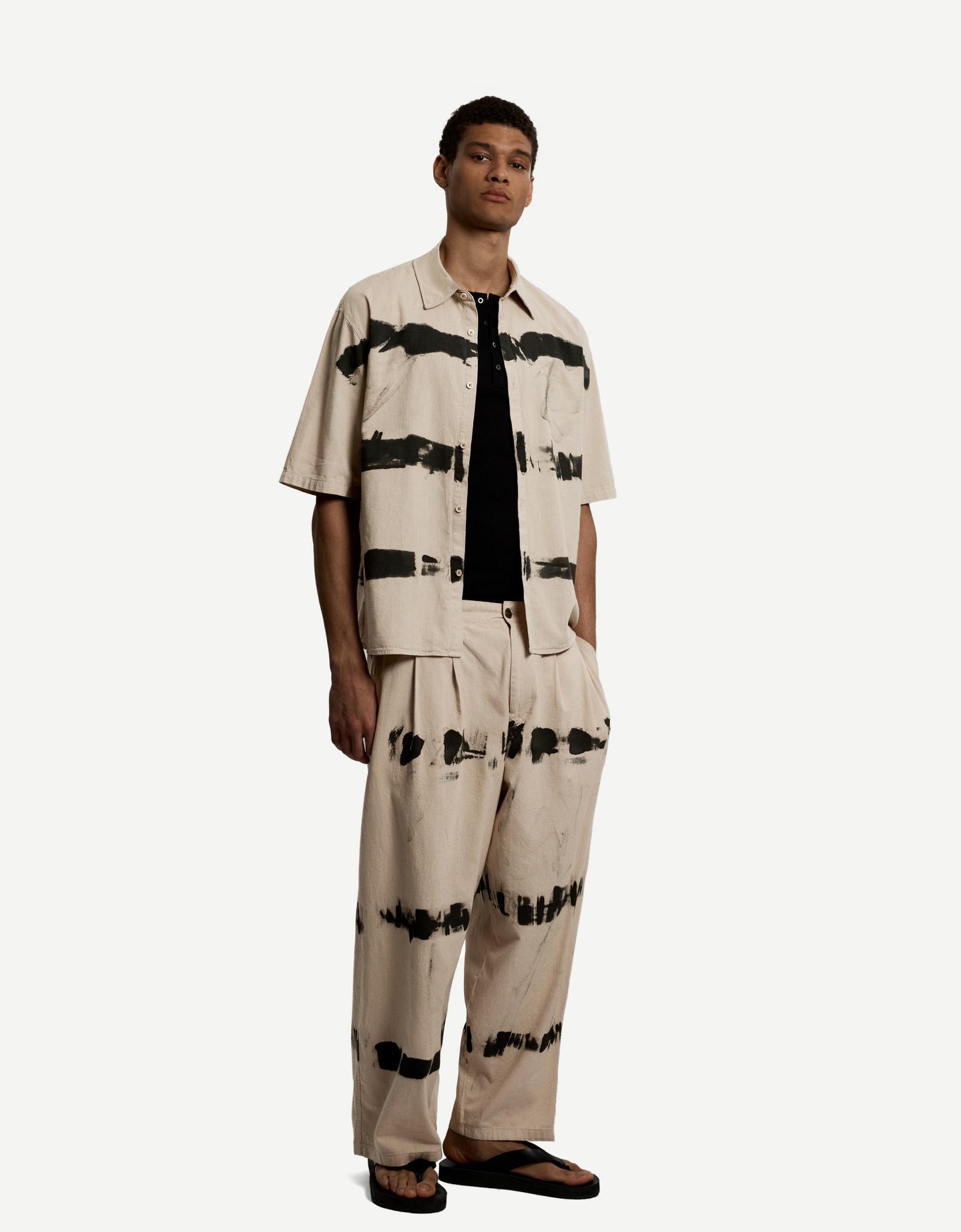 Bershka Pantalón Super Baggy Tie Dye Hombre 40 Beige