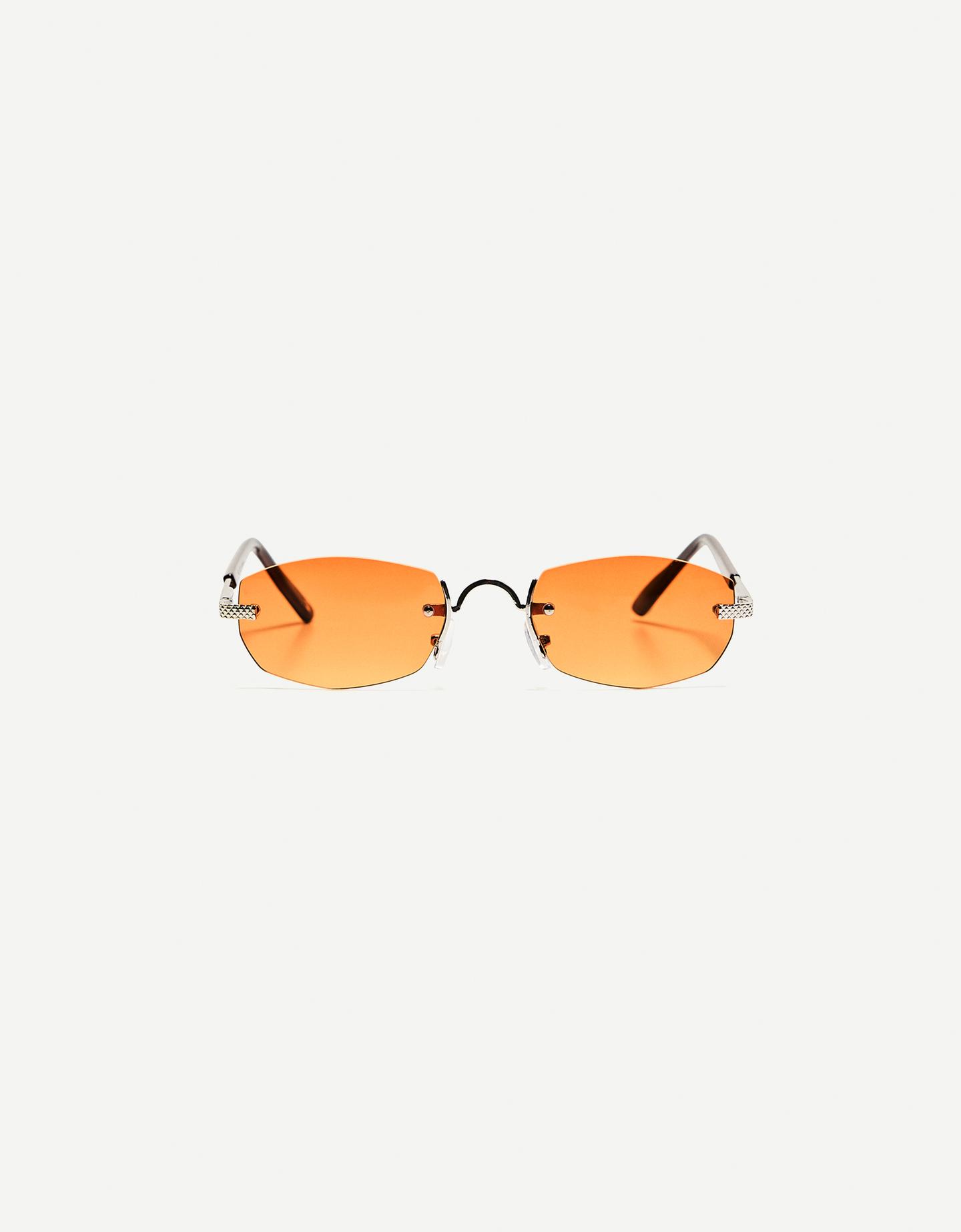 Bershka Gafas Sol Metálicas Hombre Naranja