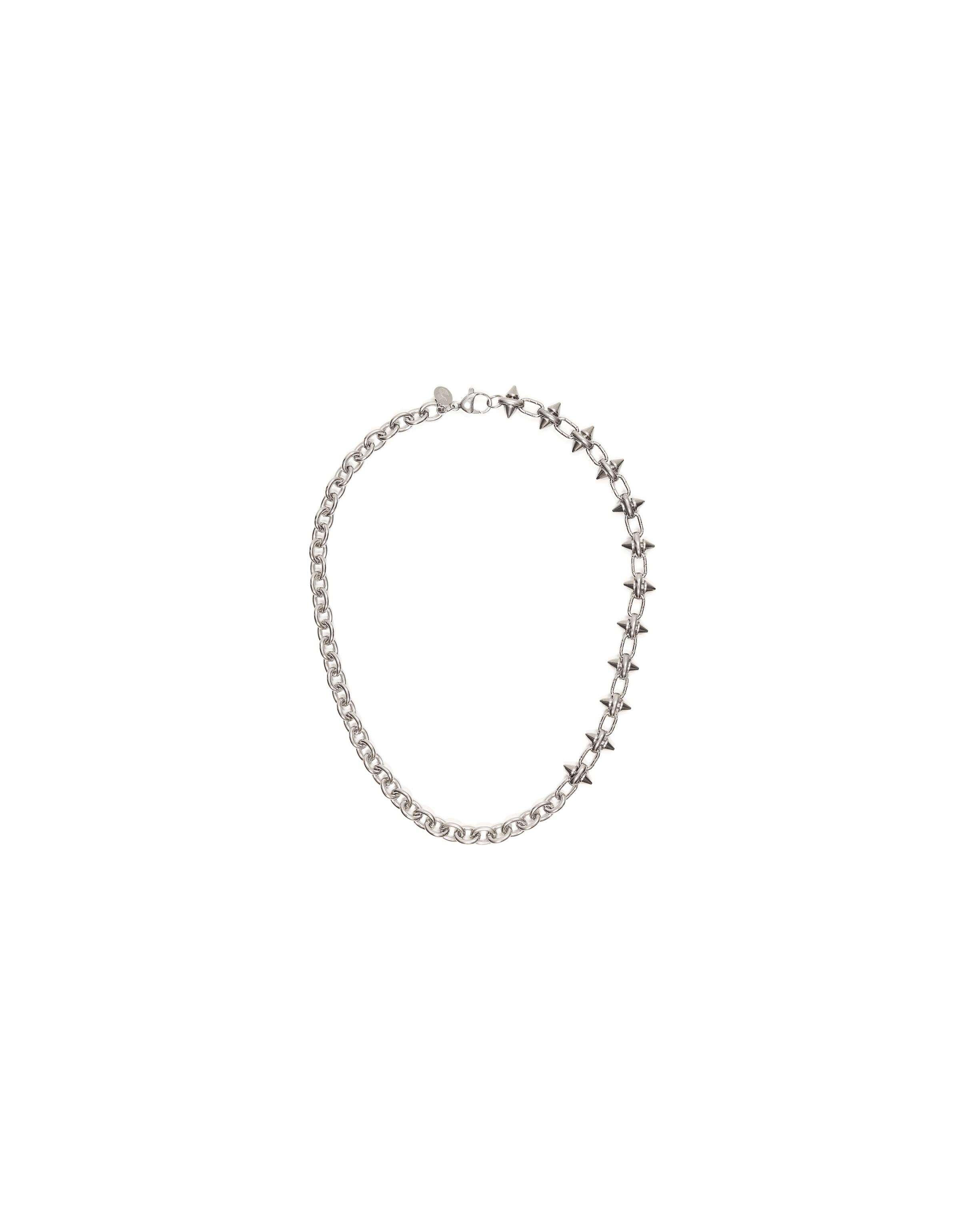 Mixed-material steel chain — Silver