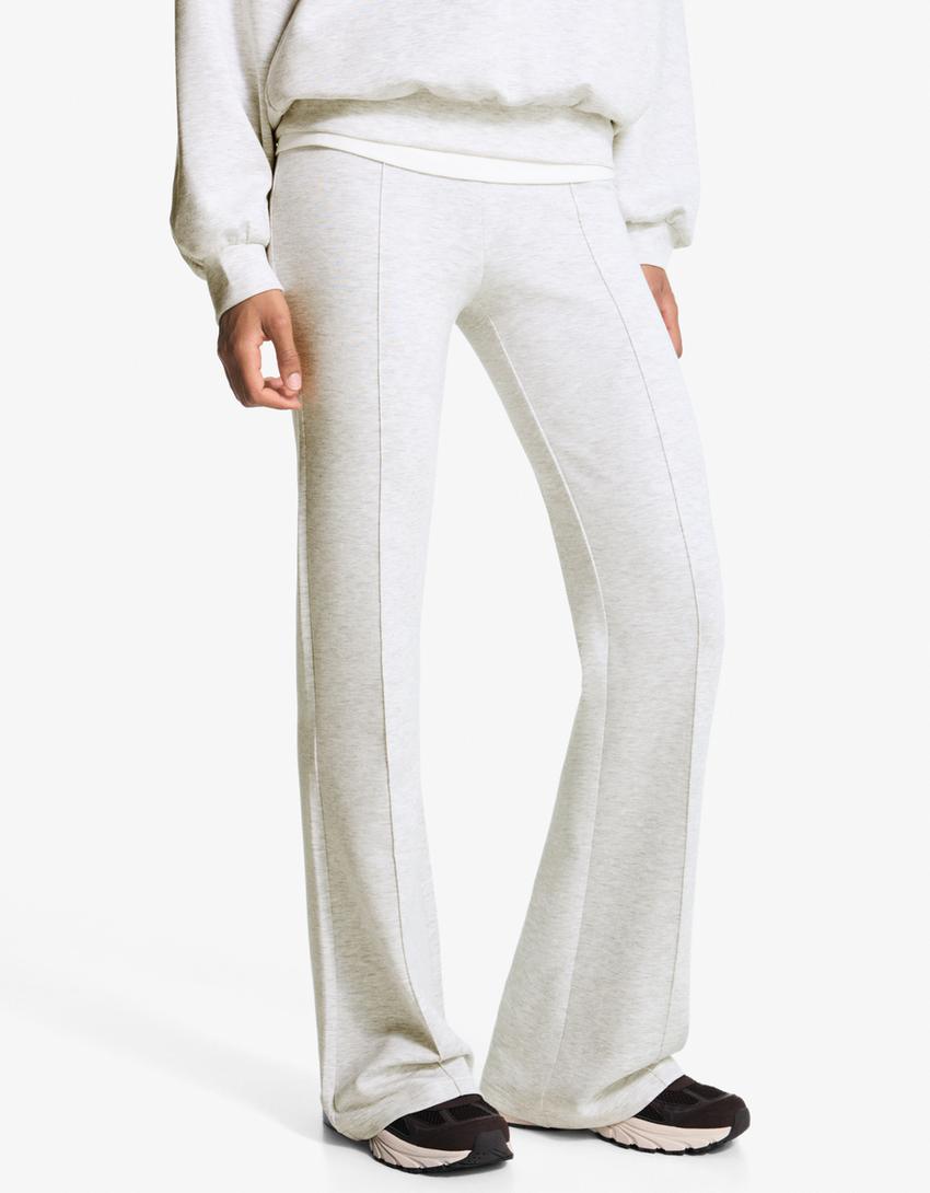 Pantalone flare modal-Siva-2