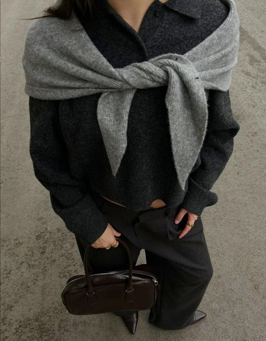 Pañoleta punto-Gris