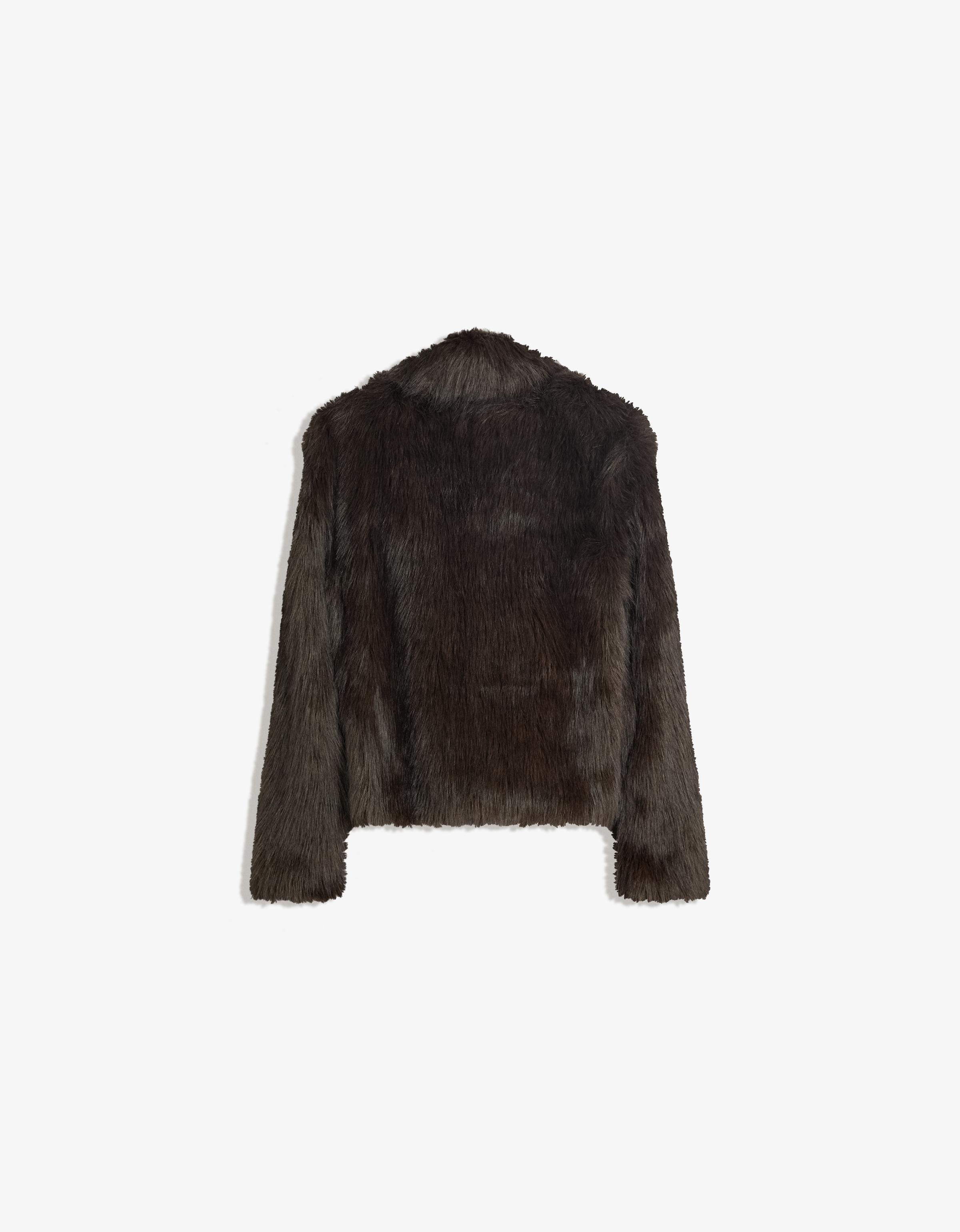 Faux fur lapel jacket