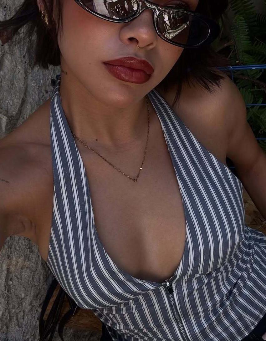 Top halter bengalină-Albastru