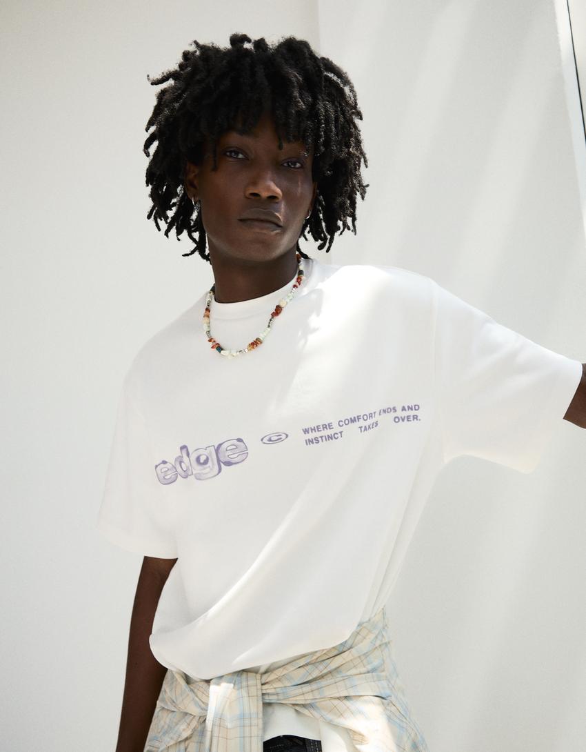 Relaxed print T-shirt-White