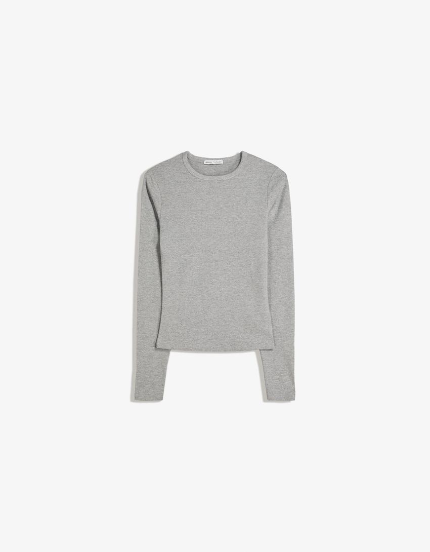 Camiseta manga larga-Gris oscuro-3