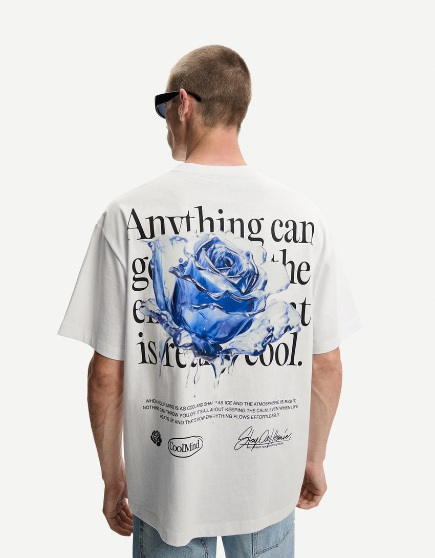 Camiseta manga corta oversize print