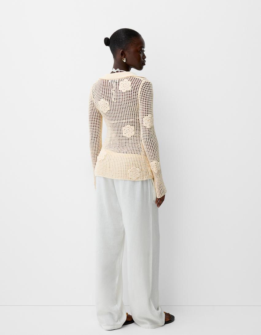 Cardigan rústico de crochet-Cru-1