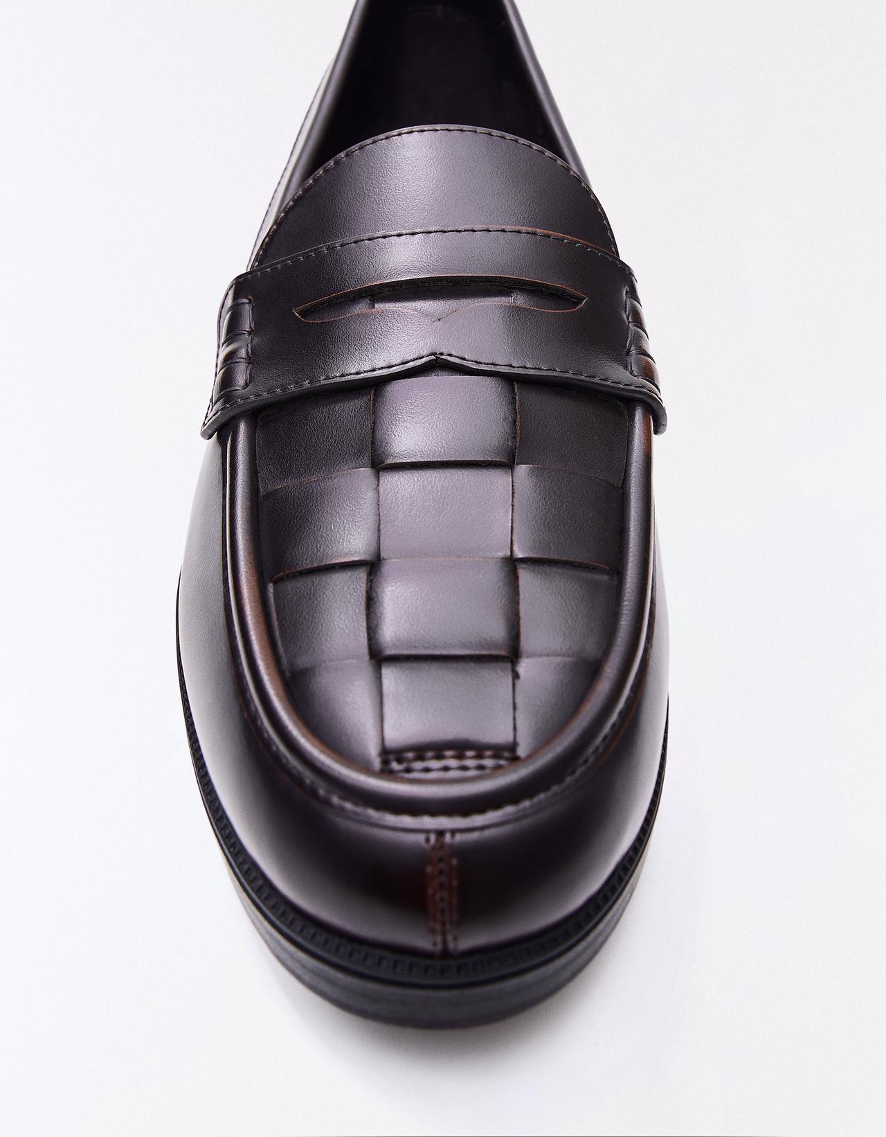 Fine braided loafers — Brown