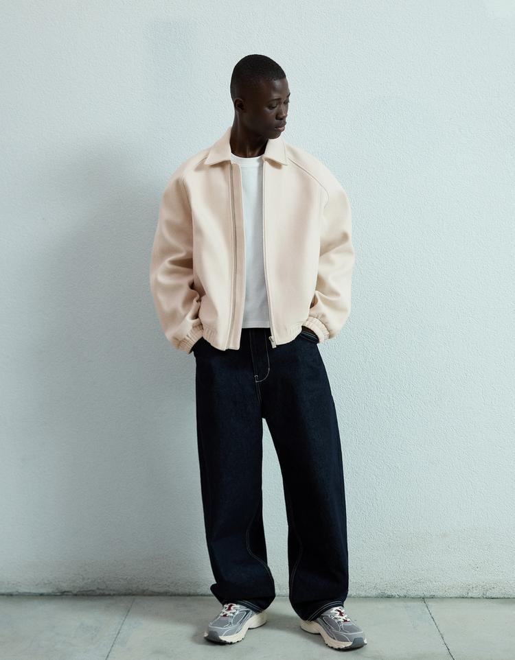 Synthetic wool trucker jacket