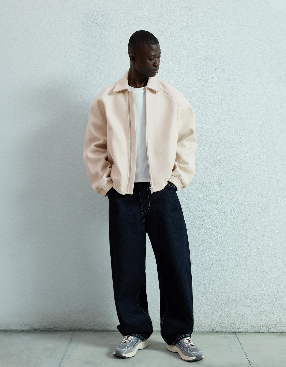 Synthetic wool trucker jacket