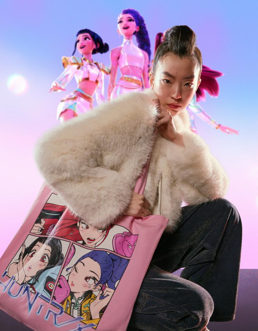 Sac cabas KPop Demon Hunters Huntr/x print-Rose