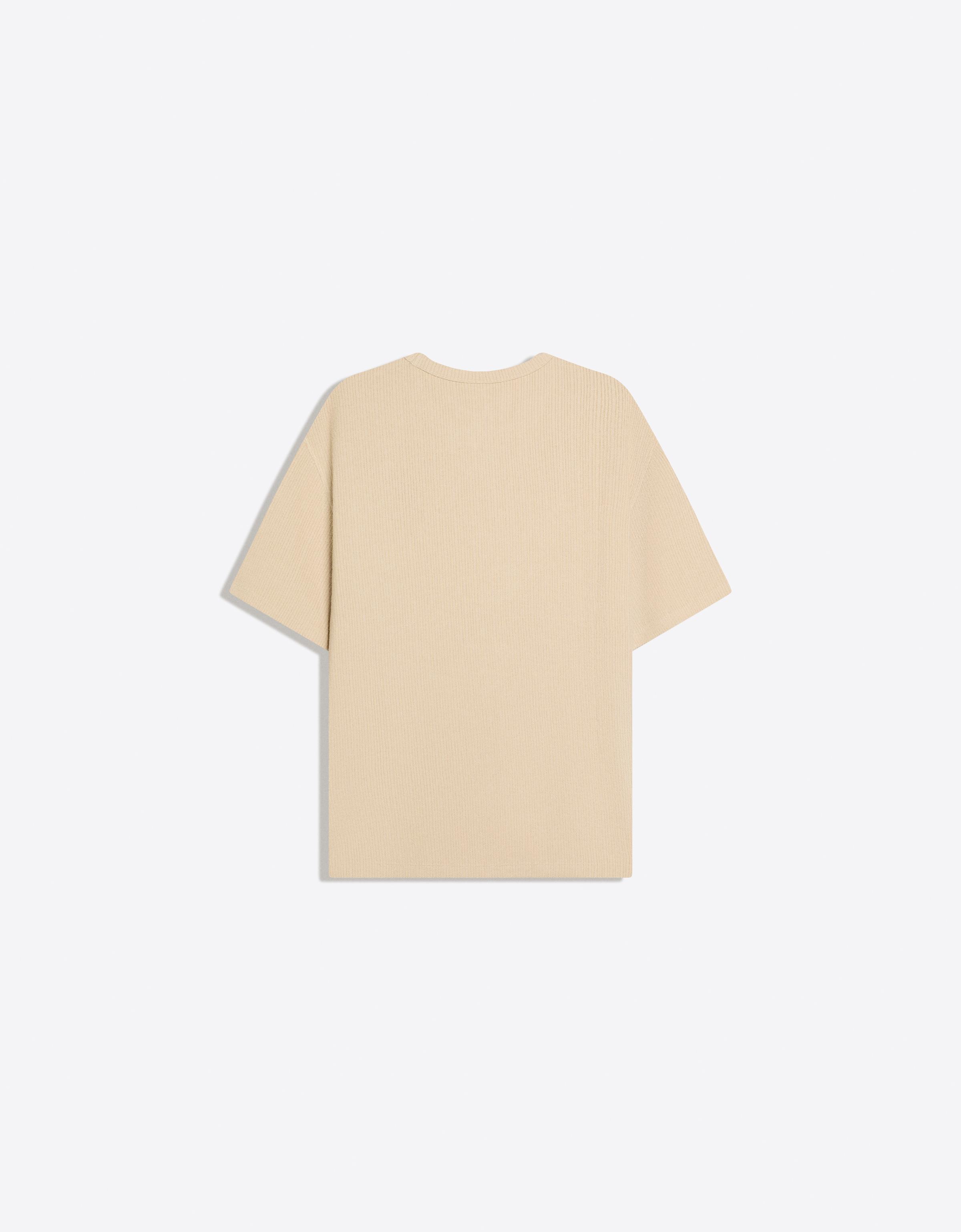 Short sleeve textured T-shirt — Camel