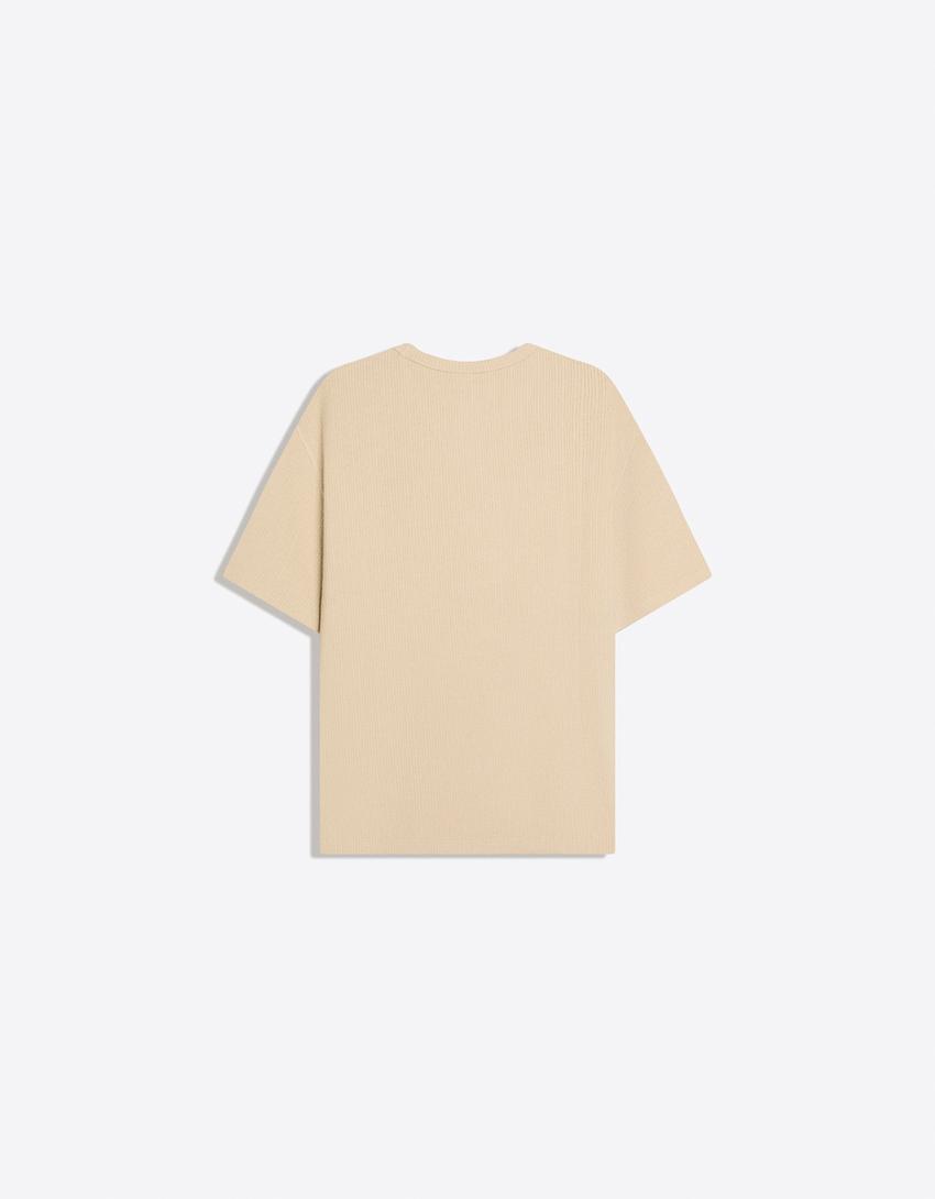 Camiseta manga corta textura-Camel