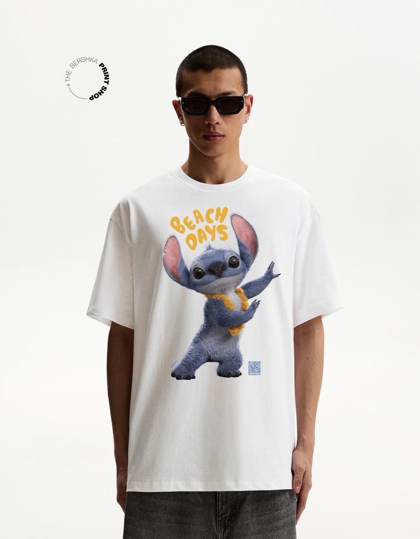T-shirt Lilo & Stitch manga curta Wearable Art-Branco-0