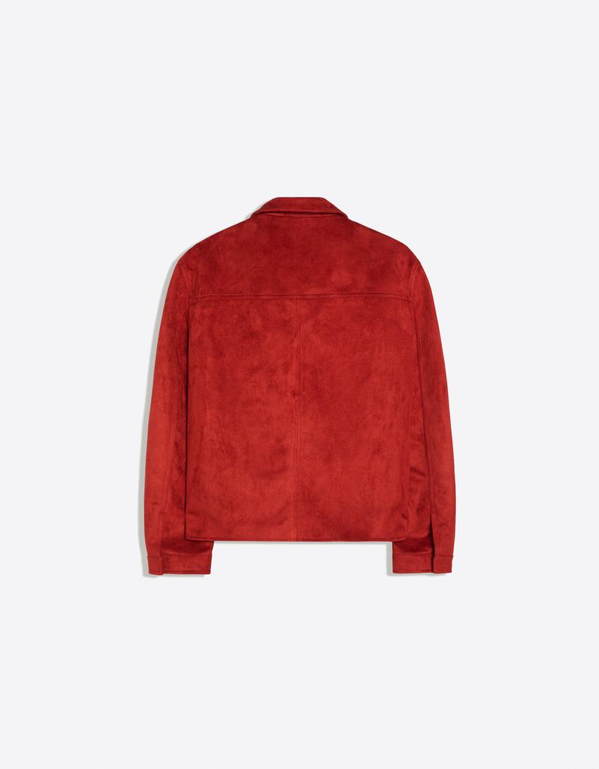 Jacke in Wildlederoptik-Rot