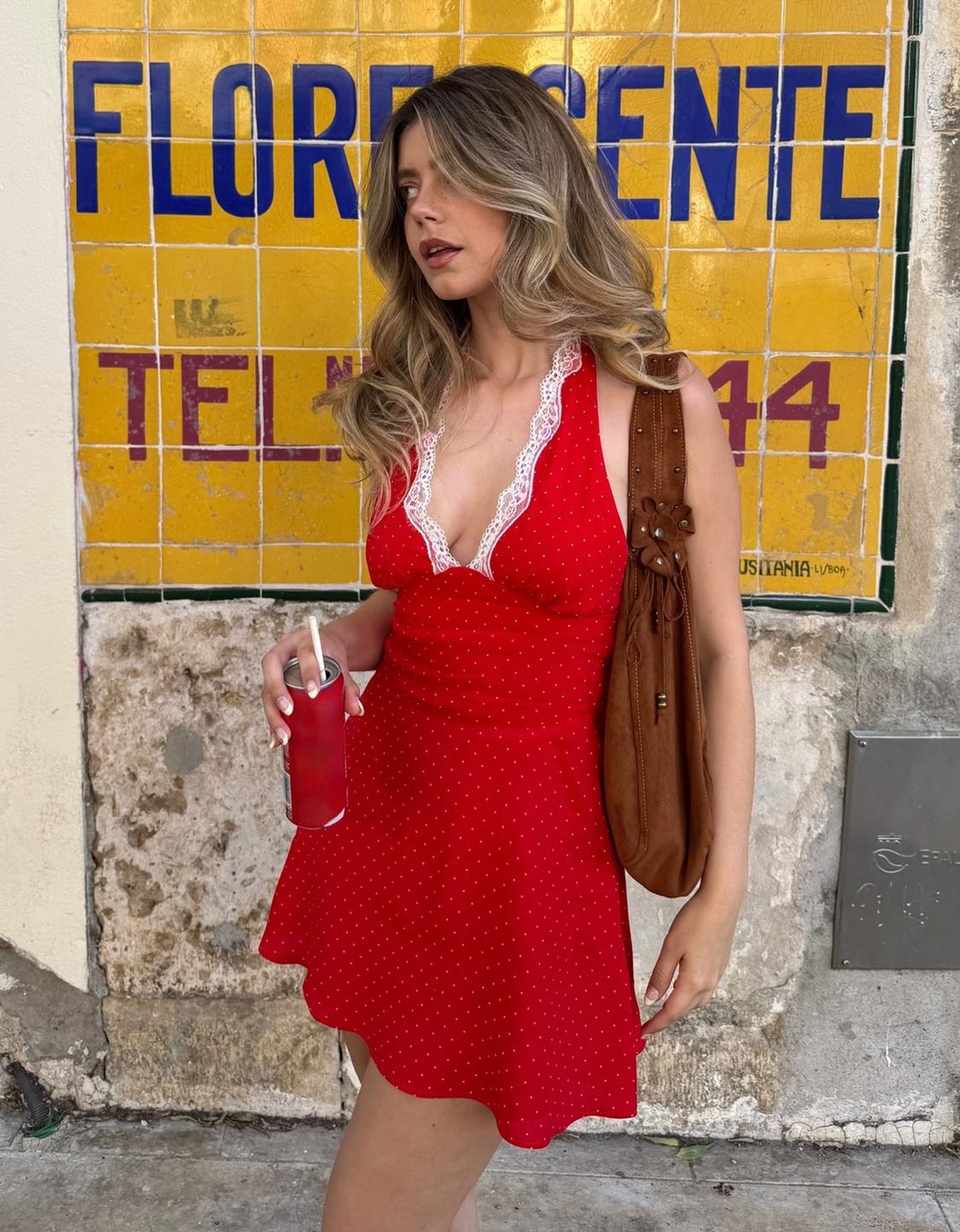 Embroidered mini dress