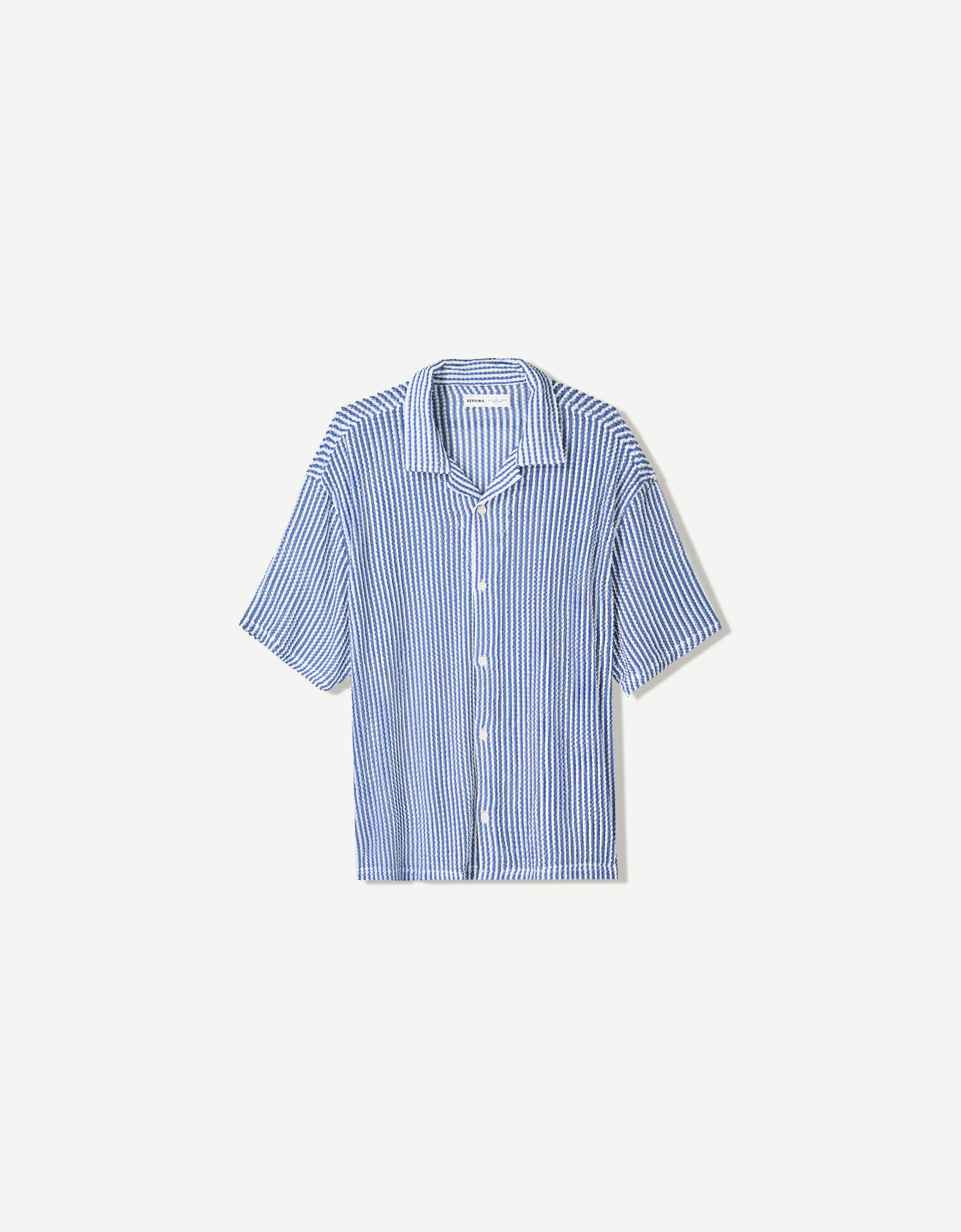 【SATIIIZ】Nemir Stripe Short Sleeve T-shirt Jay Stripe Short Sleeve Shirt - satiiiz