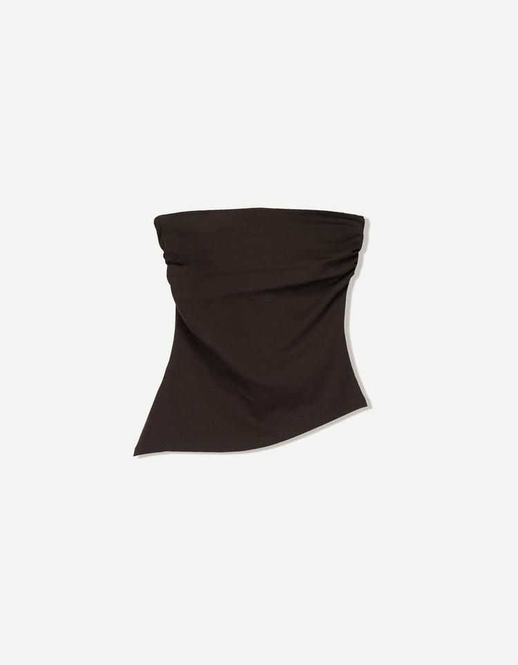 Bandeau top with gathered detail